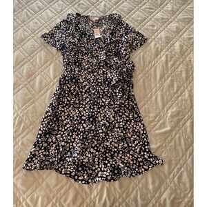 NEW! LOFT Wrap Dress, black/white/grey size XSP